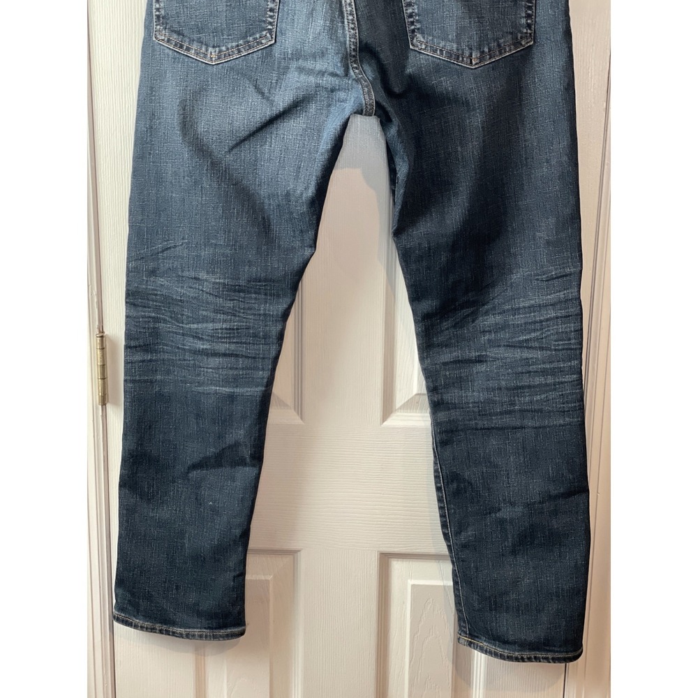 Gap Athletic Taper Mens Jeans 32x30 Dark Tinted Stretch Denim Indigo Faded - Picture 7 of 13